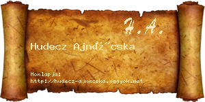 Hudecz Ajnácska névjegykártya